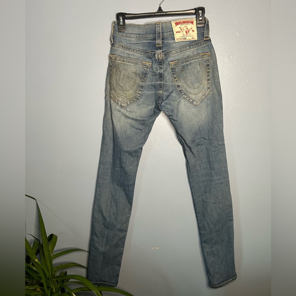 True Religions light washed skinny jeans